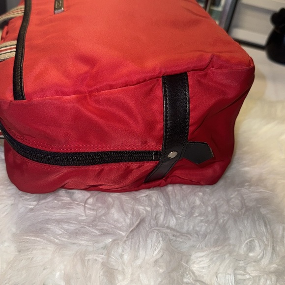 BURBERRY Bag Hand bag Tote Blue Label Nylon Red BT621 290 9 Authentic EUC - Picture 8 of 12
